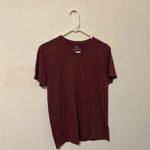 Men's Maroon V-Neck T-Shirt